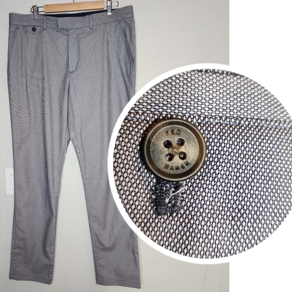 Ted Baker Slim Fit Dobby Chino Trouser Pants Mens Size 36×32 Blue